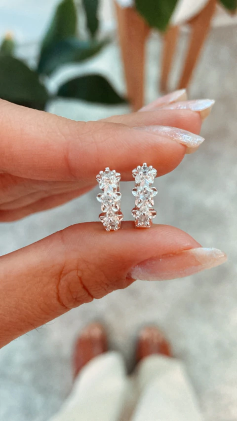 aros triple flor - comprar online