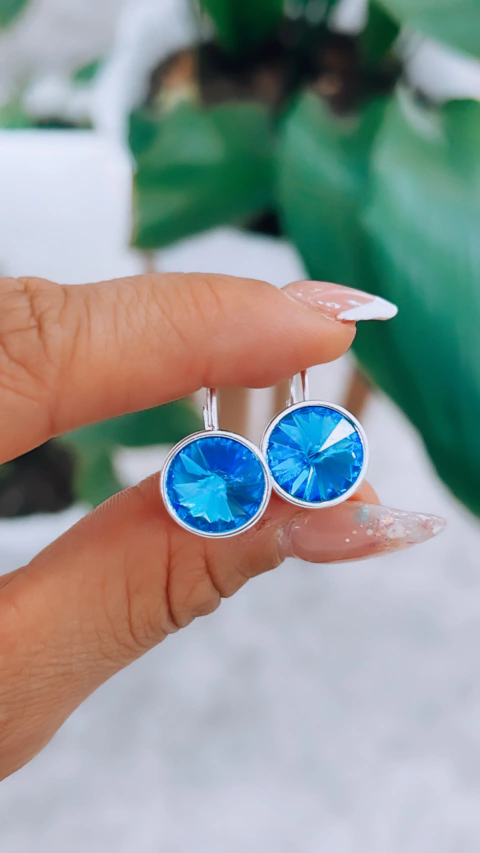 AROS ELEM SWAROVSKI AZUL