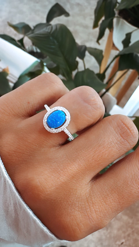 ANILLO OPALO AZUL - comprar online