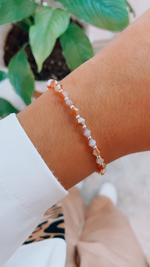 Pulsera de cristal tonos tierra