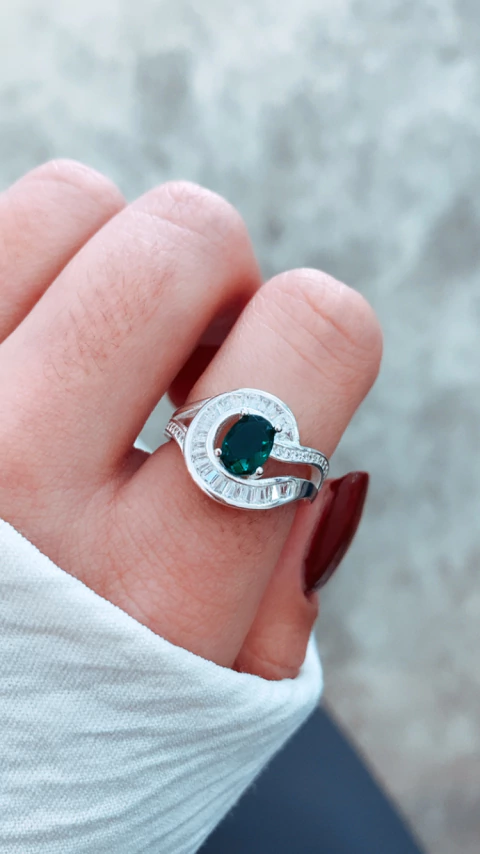 Anillo glamour verde - comprar online