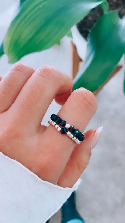 anillos elastizados negros