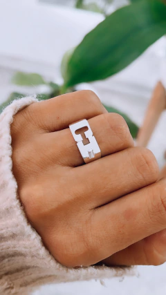 ANILLO INICIALES PLATA - tienda online
