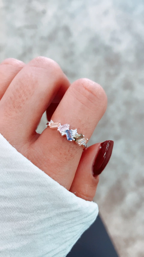 Anillo zic zac pasteles - comprar online