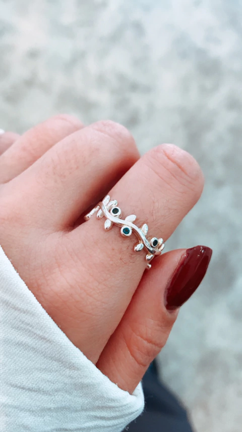 Anillo hojitas verdes - comprar online