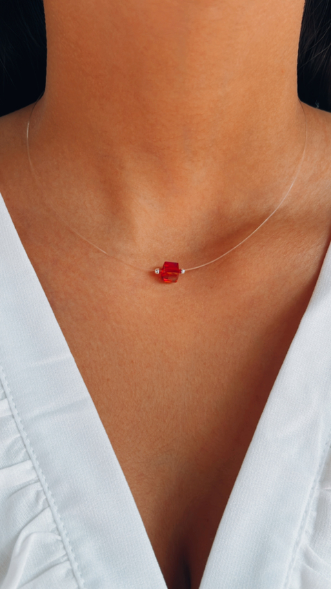 TANZA CON DIJE CRISTAL ROJO