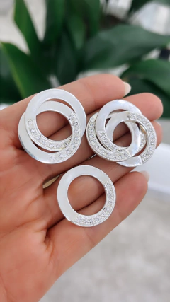 Argollas rusas con cubic 25mm - comprar online