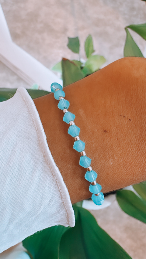 PULSERA CRISTALES CELESTE