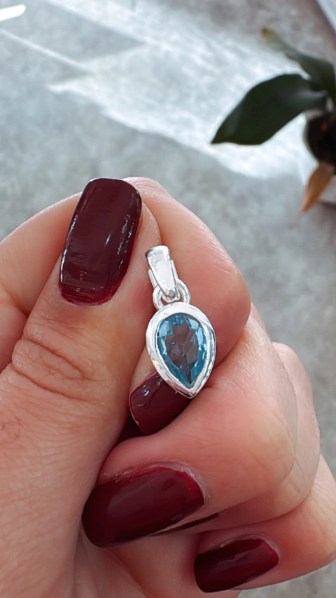 Dije gota aguamarina - comprar online