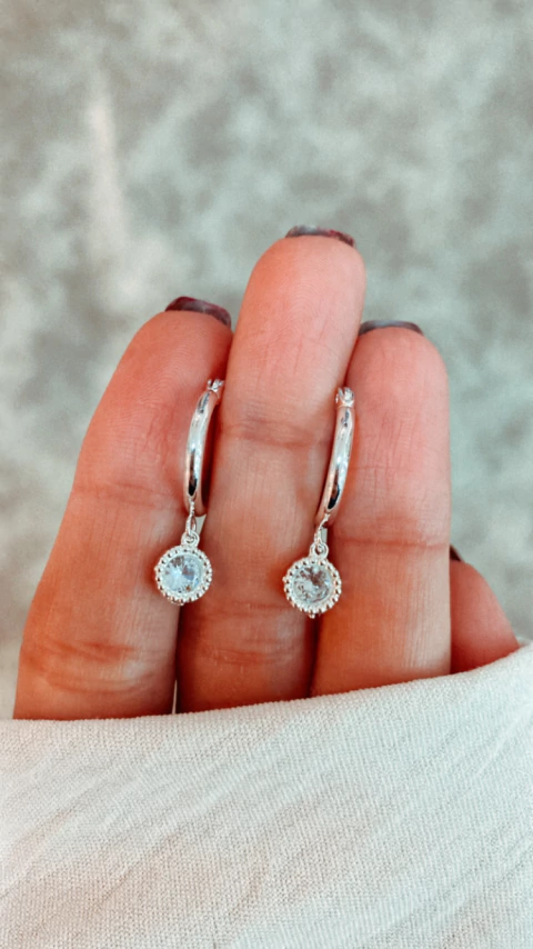 ARGOLLAS CON CUBIC TRANSPARENTE - comprar online