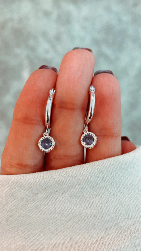 ARGOLLAS CON CUBIC LILA - comprar online