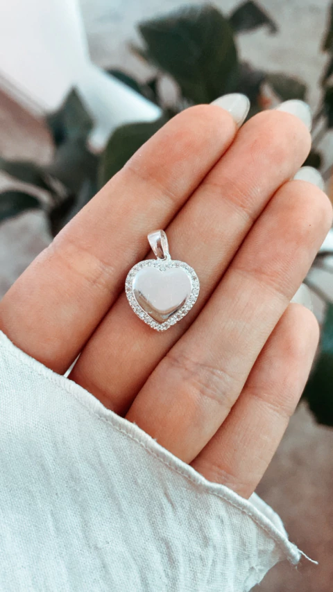 DIJE CORAZON CON PAVÉ - comprar online