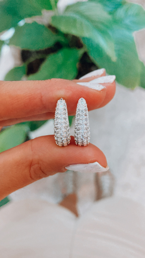 Aros gota con brillo