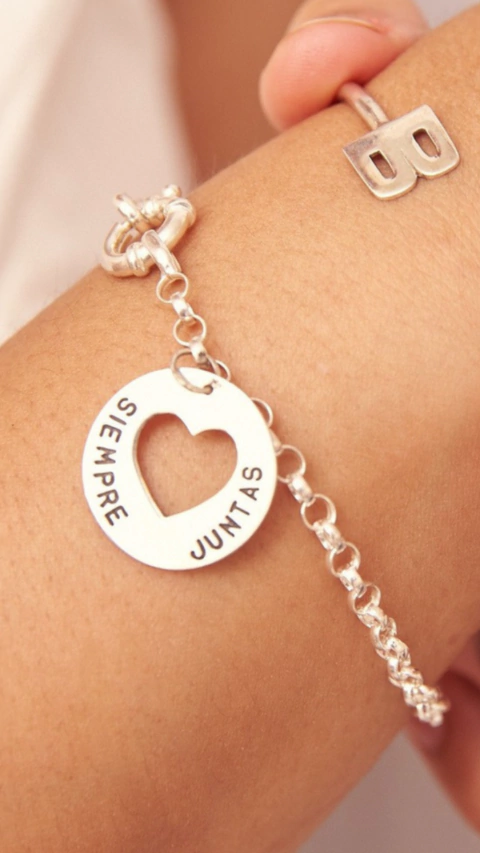 DIJE CORAZON CALADO PLATA - comprar online