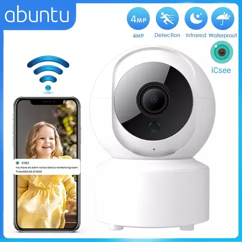 Abintu 4mp mini câmera wi fi interna 3mp câmera de vigilância para babay pet - comprar online