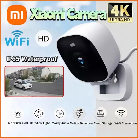 Xiaomi mijia 4k câmera de segurança wi-fi com visão noturna ip65 à prova - comprar online