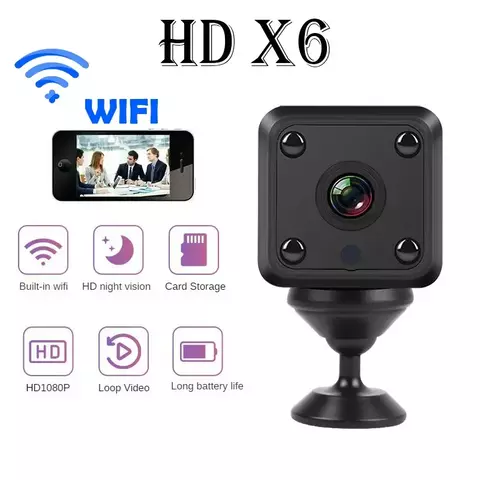 Mini Câmera espiã X6 com Wi-Fi e acesso remoto - visão noturna