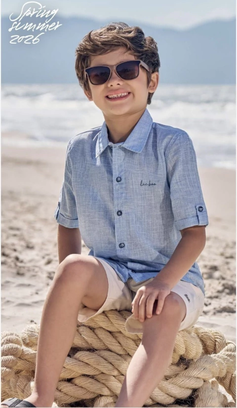 CAMISA EM TECIDO VERANO CHAMBRAY AZUL JEANS