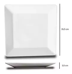 Plato Playo fuente Cuadrado Ceramica Oxford Blanco - comprar online