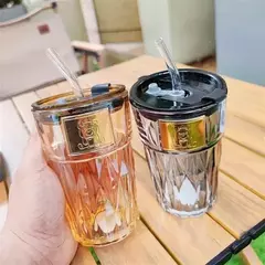 Vaso Con Sorbete Vidrio Resistente Para Llevar - tienda online
