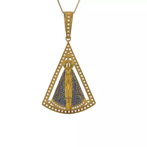 Pingente Triangulo Nossa Senhora 4,5CM PB331