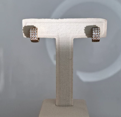 BRINCO ARGOLA CLICK QUAD 3 FILEIRAS DE ZIRC 11MM