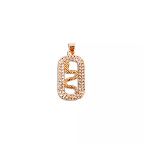 Pingente Cobra em Retangulo Cravejado