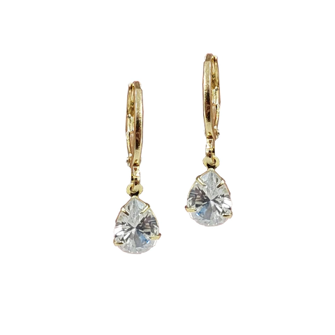 Brinco Argola de click com Gota Pendurado