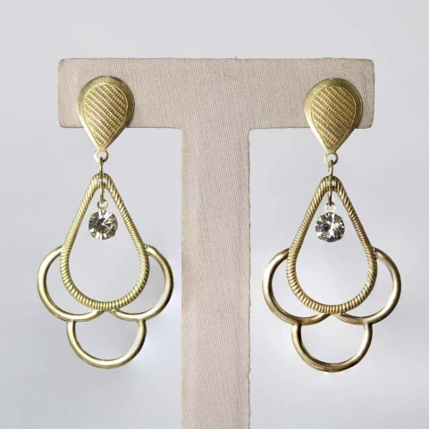 Brinco Pêndulo 4 Formas e Strass