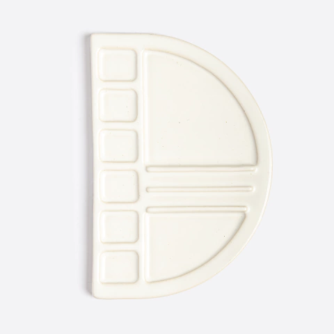 Paleta Mezcladora de Cerámica Gres Blanca