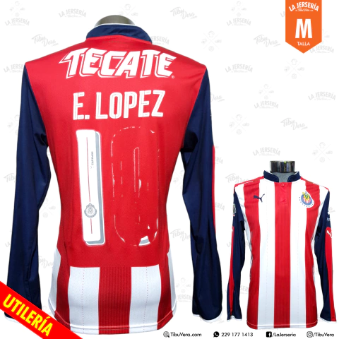 Jersey Chivas Guadalajara 2016 local López manga larga utilería