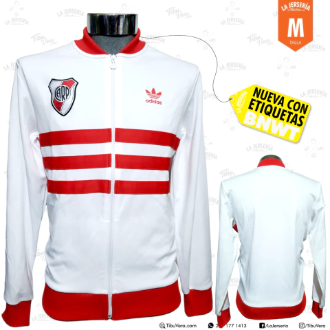 Chamarra River Plate 2023 Adidas blanca