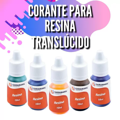 Kit Corante Translúcido Para Resina Poliéster 10ml Com 5 Cores