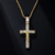 Pingente + Corrente Ice Cravejado Baguette Crucifixo