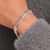 8mm Pulseira Masculina Cuban Grumet Prata 925 Revestido