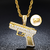 Pingente Glock Prata 925 - Ice Cravejado