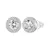 Brinco Masculino Ice Cravejado Cristal Redondo Cee - Prata 925