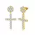 Brinco Masculino Cruz Ice Cravejado Prata/Dourado GP24 - comprar online