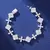 Pulseira Ice Cravejado Flor Azul Prata 925 - Nevasca Joias - Loja Oficial