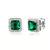 Brinco Ice Esmeralda Cut - Prata e Verde