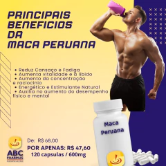 Maca Peruana 600mg - 120 caps.