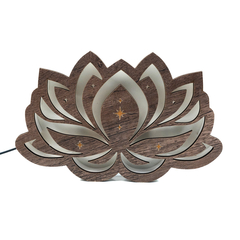 LAMPARA DE PIE FLOR DE LOTO (60 cm) - Somos de Madera