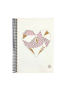 CUADERNO CORAZON (HOJAS LISAS) - Somos de Madera