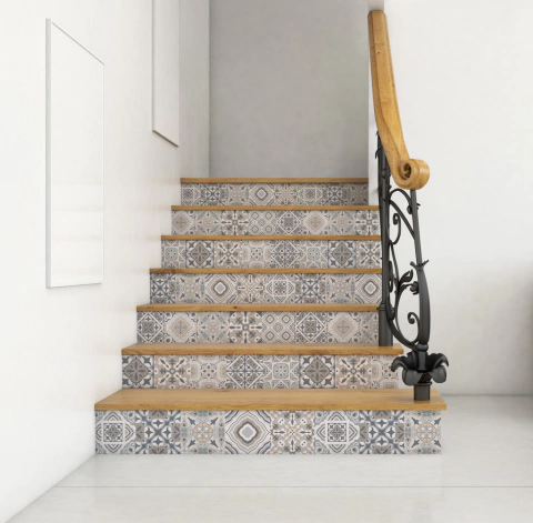 Vinilo Escalera Mosaicos 3