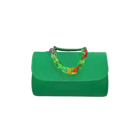 BOLSO DE MANO VERDE CON CADENA