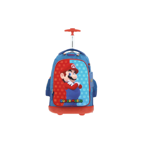 MOCHILA CON RUEDAS GRANDE AZUL MARIO BROS DULP