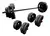 Kit NEGRO 30kg barra, 2 Discos 7kg, 2 discos 5kg, 2 discos 3kg, 2 mancuernas PVC