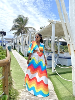 Vestido Megan Estampa Ondas PP ao GG - loja online