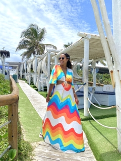 Vestido Megan Estampa Ondas PP ao GG - comprar online