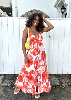 Vestido Yara Estampa Laranja - comprar online